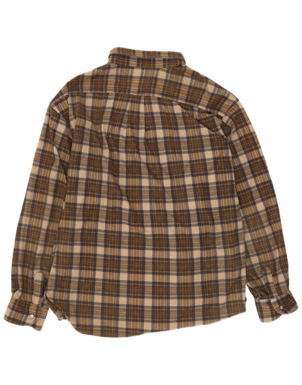 Aesse Mens Flannel Shirt XL Brown Plaid