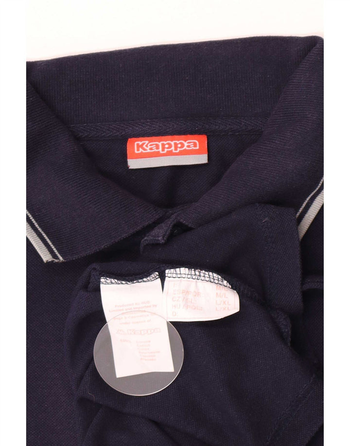 Kappa Mens Polo Shirt Large Navy Blue Cotton