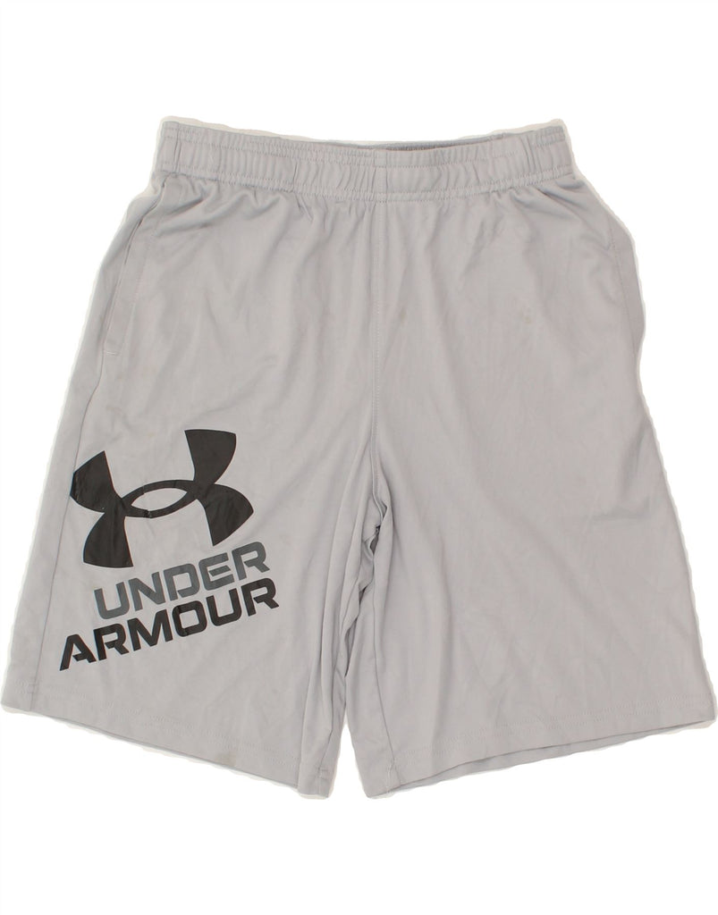 UNDER ARMOUR Boys Graphic Sport Shorts 11-12 Years Large Grey Polyester | Vintage Under Armour | Thrift | Second-Hand Under Armour | Used Clothing | Messina Hembry 
