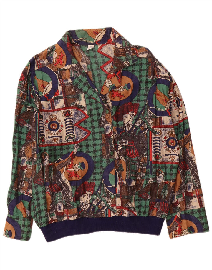 Tru Womens Graphic Long Sleeve Blouse Top EU 40 Medium Multicoloured Check