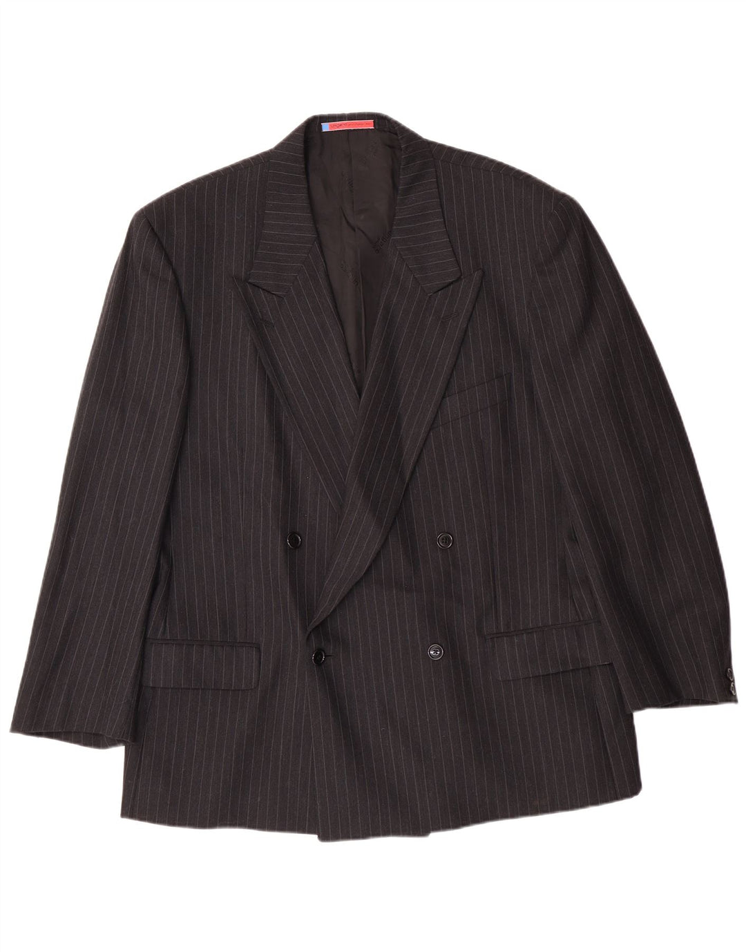 UNGARO Mens Blazer Jacket IT 54 2XL Black Pinstripe Classic