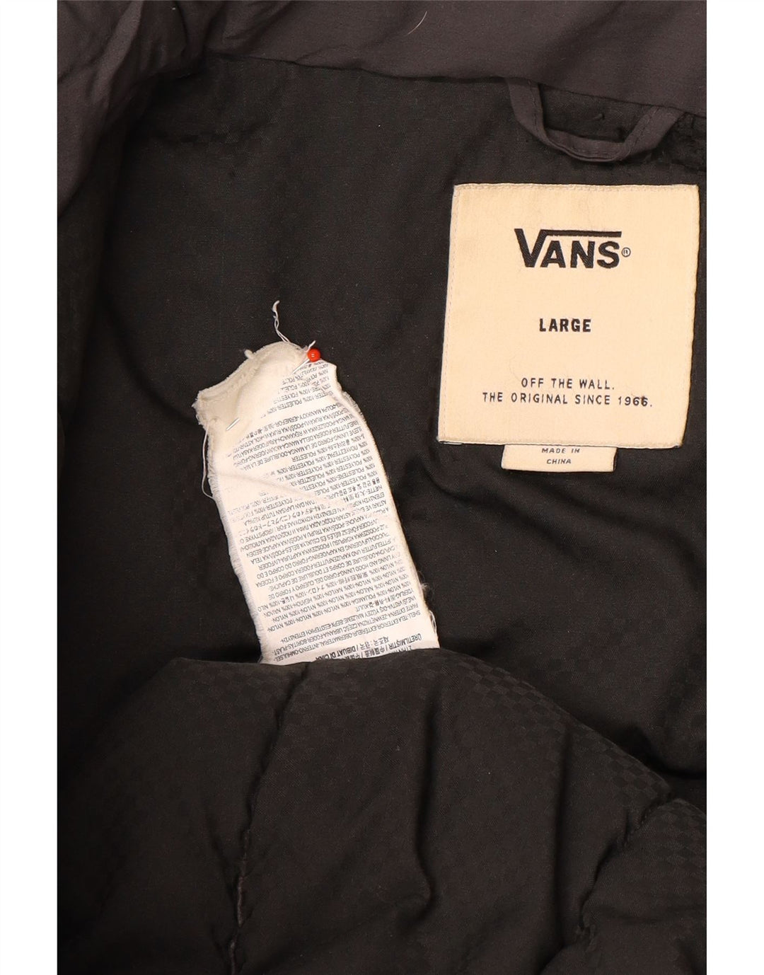 Vans Mens Hooded Padded Jacket UK 40 Large Grey Nylon