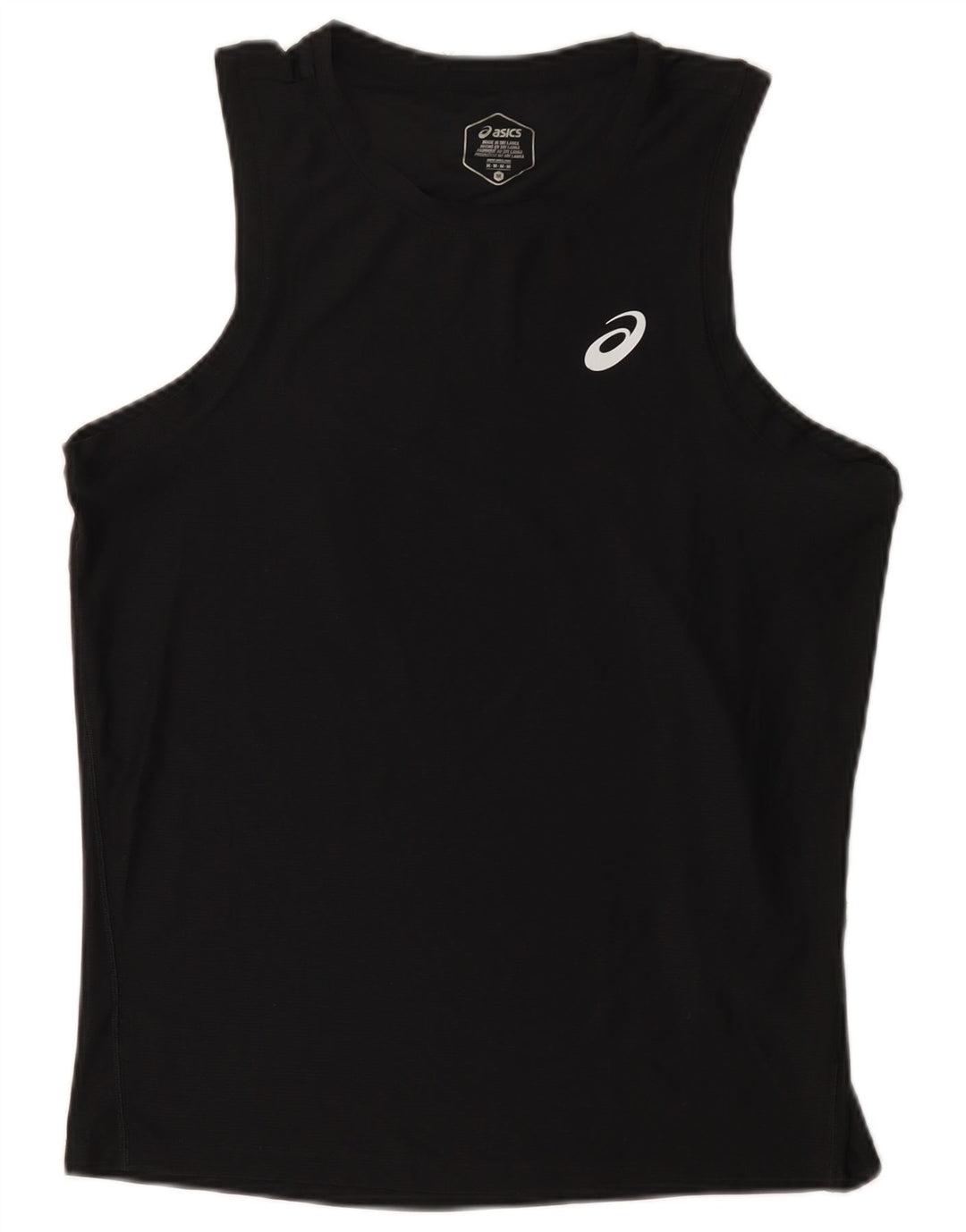 Asics Mens Vest Top Medium Black Polyester