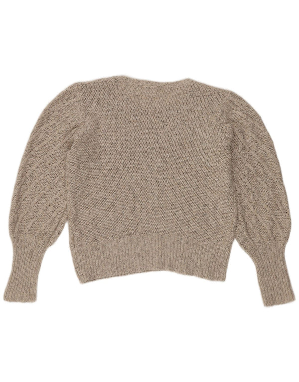Gap Womens Oversized Boat Neck Jumper Sweater UK 6 XS Grey Striped Cotton