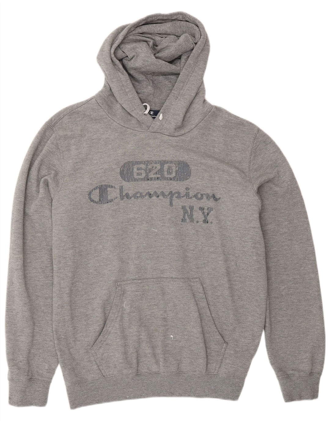 CHAMPION Mens Graphic Hoodie Jumper Medium Grey Cotton