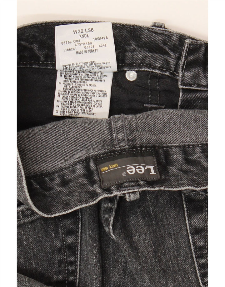 LEE Mens Knox Distressed Straight Jeans W32 L29 Grey Cotton