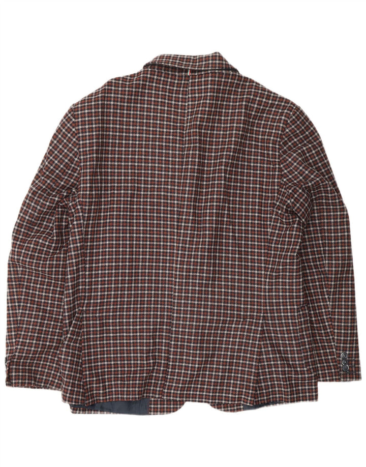 Exibit Mens 2 Button Blazer Jacket UK 40 Large Brown Check