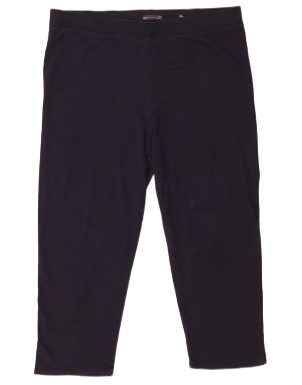 Marks & Spencer Womens Leggings UK 22 3XL Navy Blue Cotton