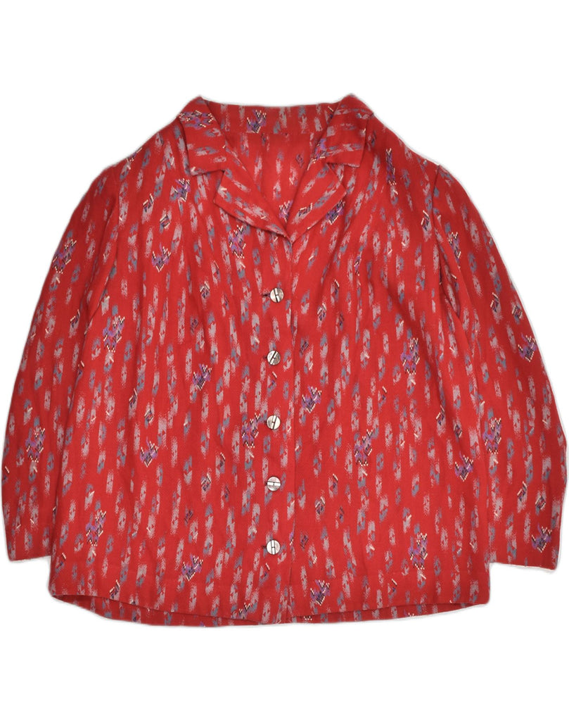 VINTAGE Womens Crazy Pattern Shirt Blouse UK 16 Large Red | Vintage Vintage | Thrift | Second-Hand Vintage | Used Clothing | Messina Hembry 