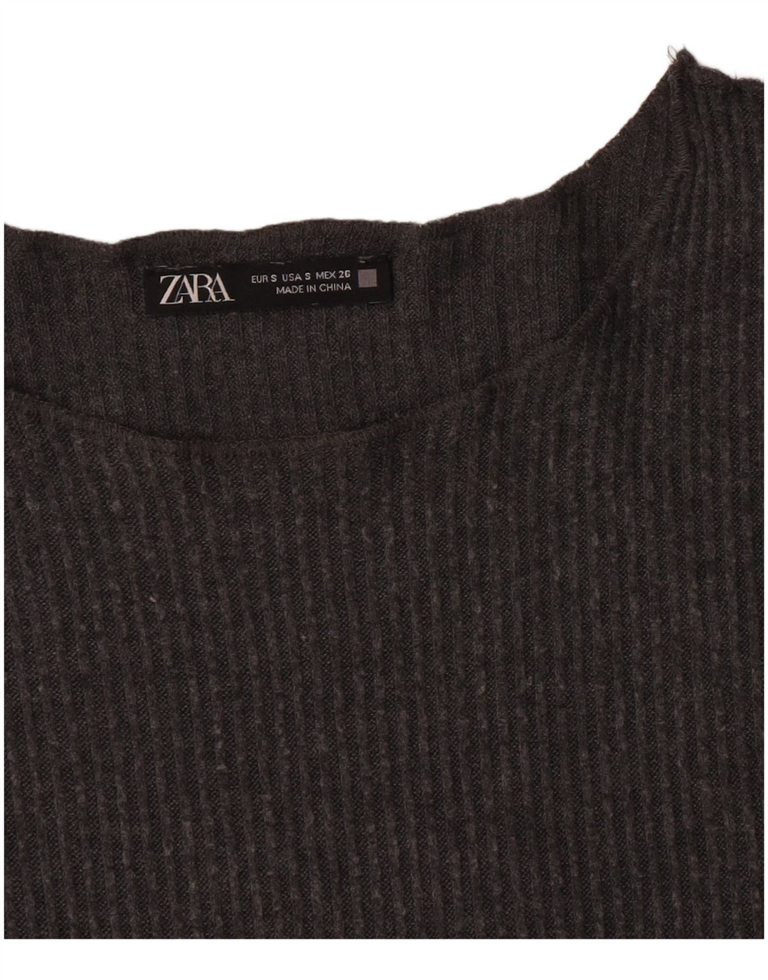 Zara Womens Top Long Sleeve UK 10 Small Grey