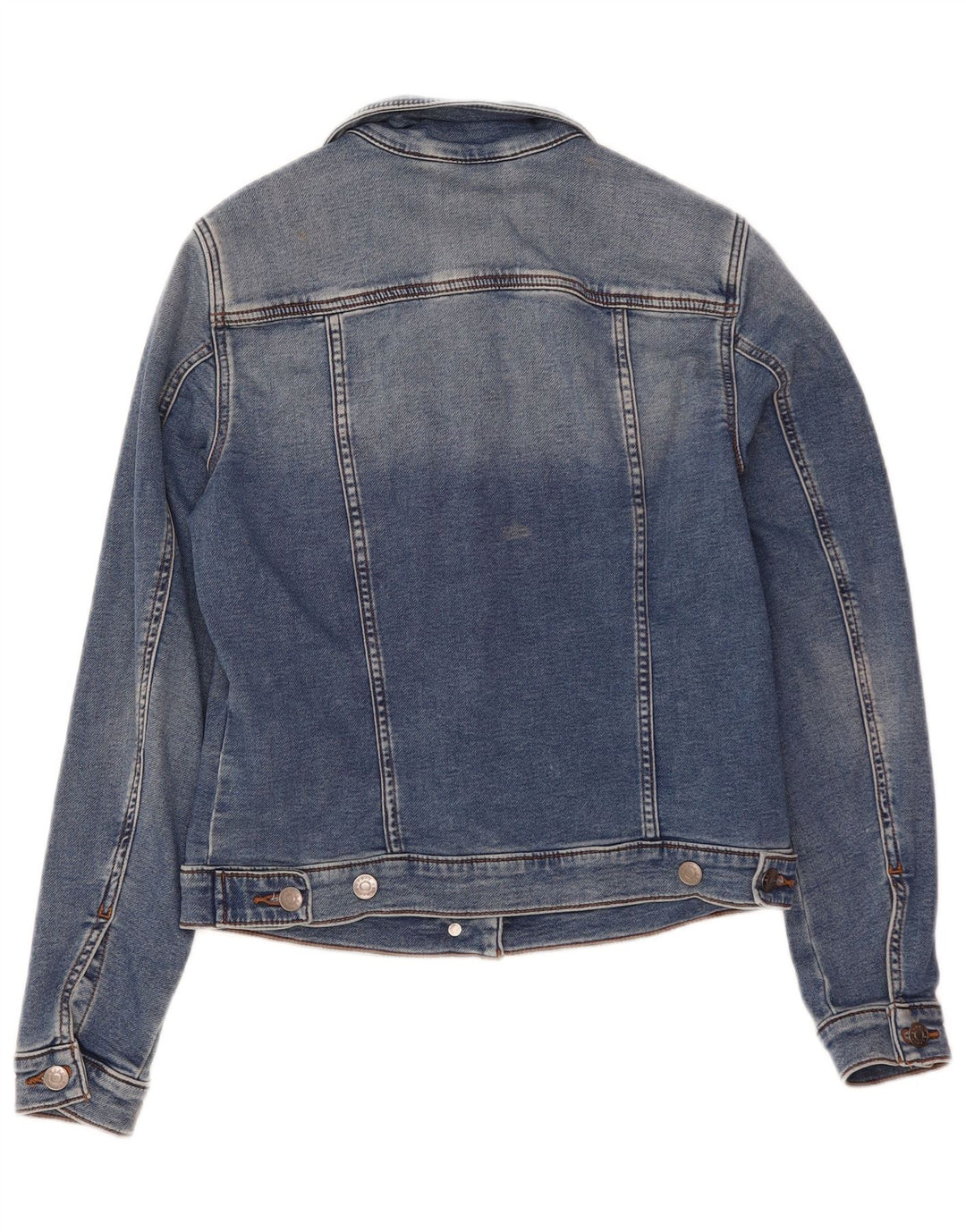 Esprit Womens Crop Denim Jacket UK 10 Small Blue Cotton