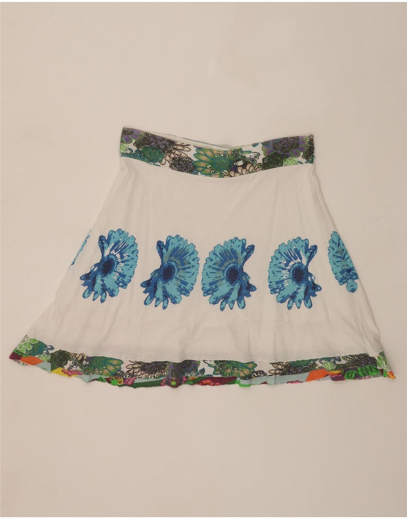 DESIGUAL Womens A-Line Skirt W34 Large White Floral Vintage Desigual and Second-Hand Desigual from Messina Hembry 