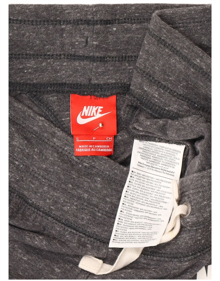 NIKE Mens Graphic Tracksuit Trousers Joggers Small  Grey Flecked Cotton