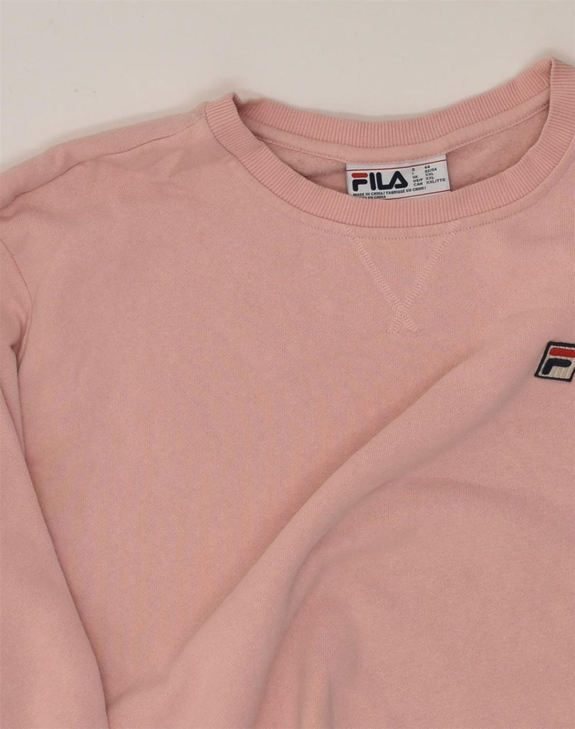 FILA Womens Sweatshirt Jumper UK 20 2XL Pink Cotton | Vintage Fila | Thrift | Second-Hand Fila | Used Clothing | Messina Hembry 