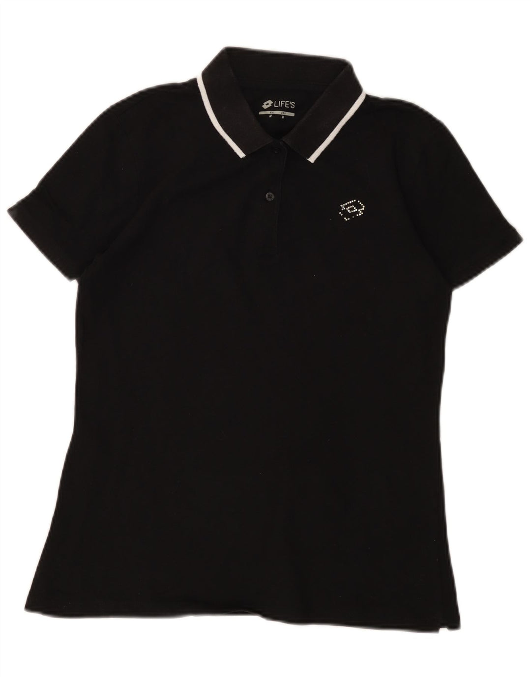 Lotto Womens Polo Shirt UK 12 Medium Black