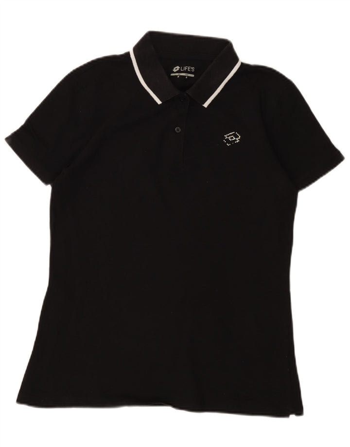 Lotto Womens Polo Shirt UK 12 Medium Black