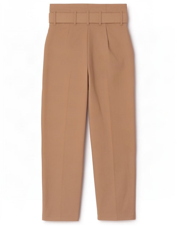 Topshop Womens High Waist Pegged Casual Trousers UK 8 Small W26 L28 Beige