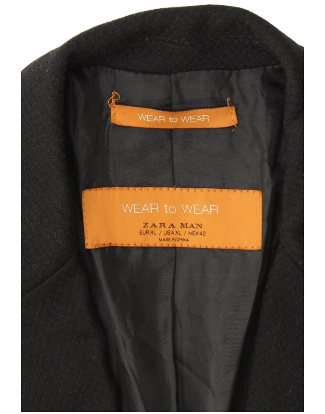 Zara Mens 2 Button Blazer Jacket UK 42 XL Black