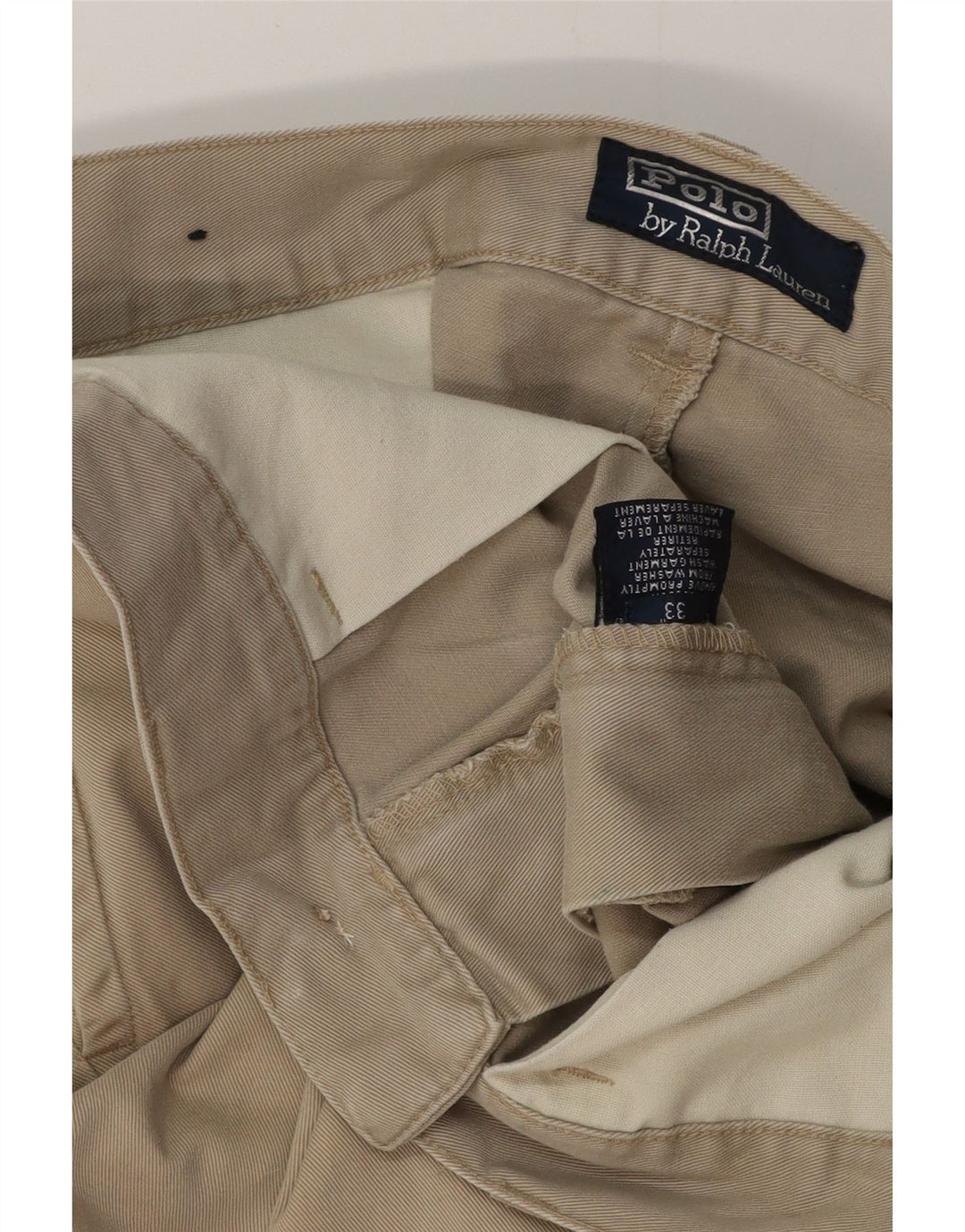 POLO RALPH LAUREN Mens Chino Shorts W33 Medium Beige Cotton