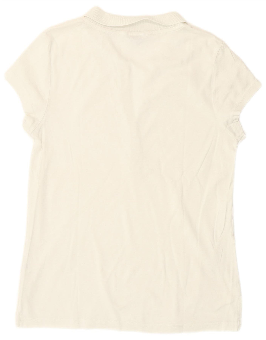 Calvin Klein Womens Polo Shirt UK 14 Medium White Cotton