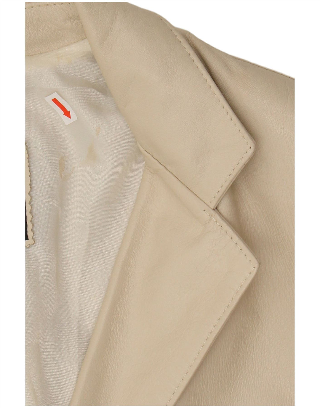 VINTAGE Mens 3 Button Leather Blazer Jacket IT 52 XL Beige Leather