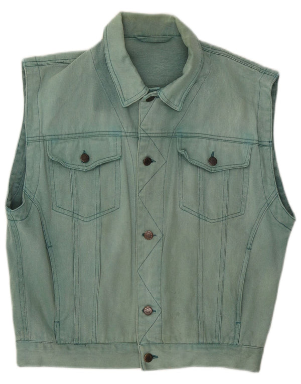 C&A Mens Denim Gilet UK 36 Small Blue Cotton