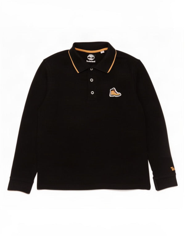 Timberland Boys Long Sleeve Polo Shirt 11-12 Years XS Black Cotton