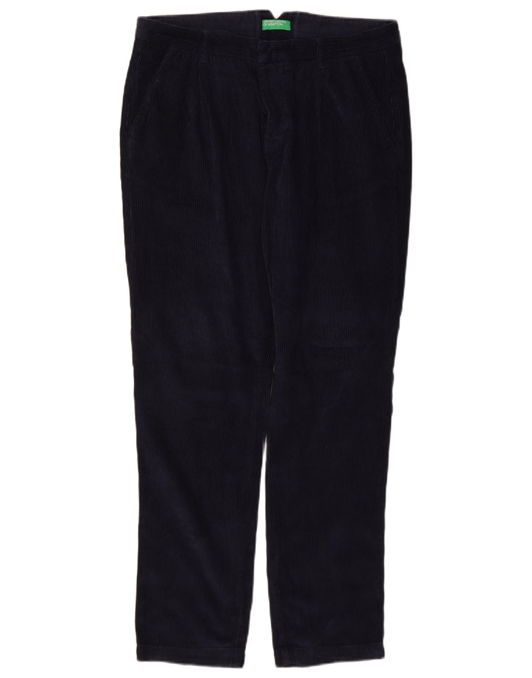 BENETTON Mens Pegged Corduroy Trousers IT 48 Medium W32 L30 Navy Blue