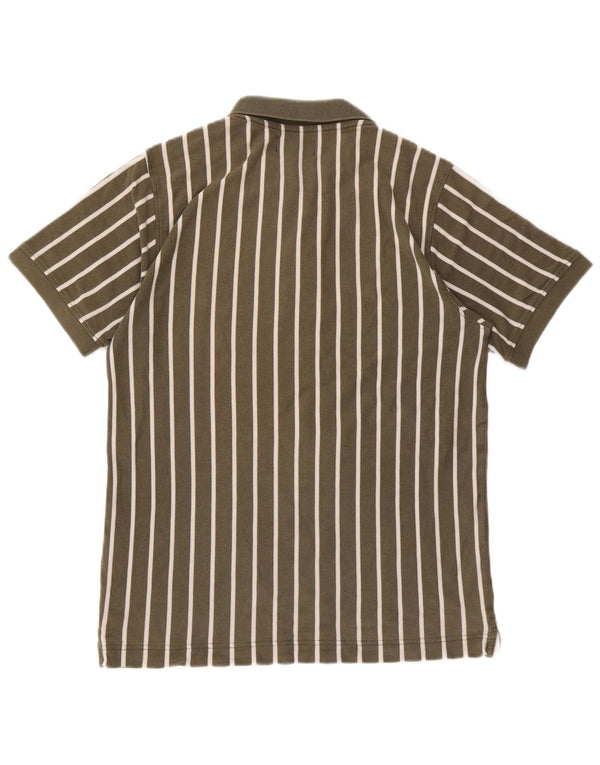 Kappa Mens Polo Shirt Medium Khaki Striped Cotton
