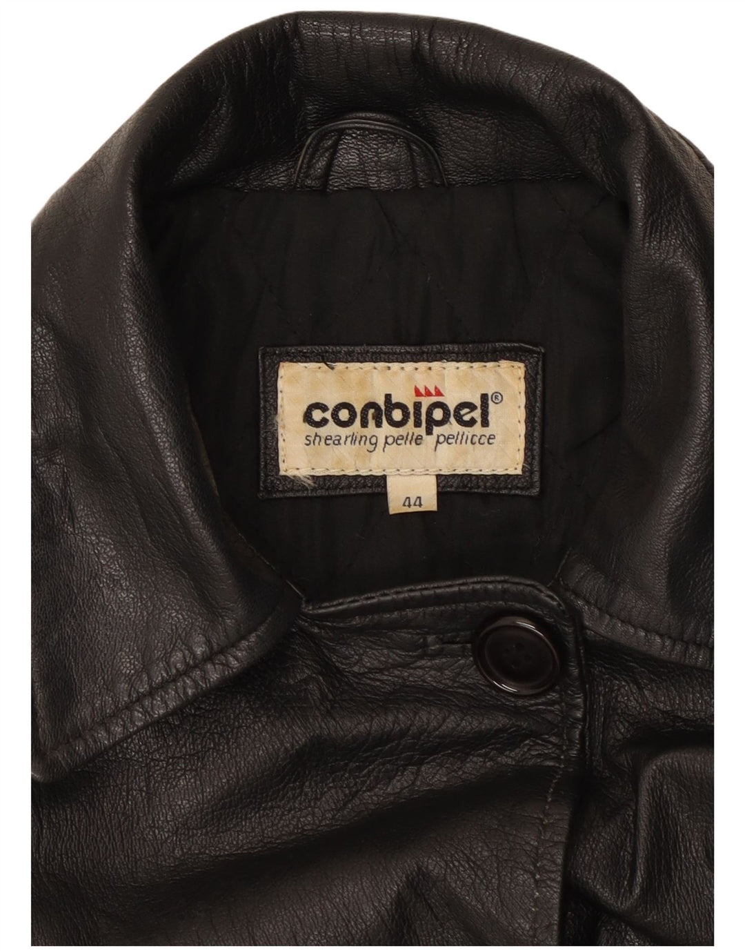 Conbipel Womens Oversized Leather Jacket IT 44 Medium Black Leather