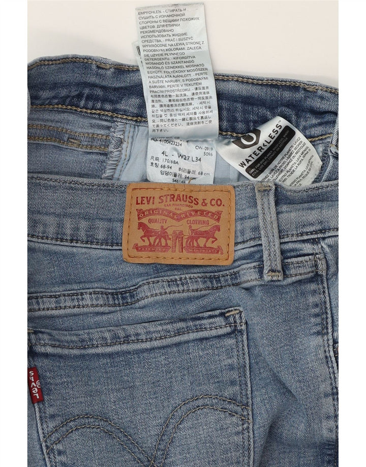 LEVI'S Womens 505 Straight Jeans US 4 Small W27 L34 Blue Cotton