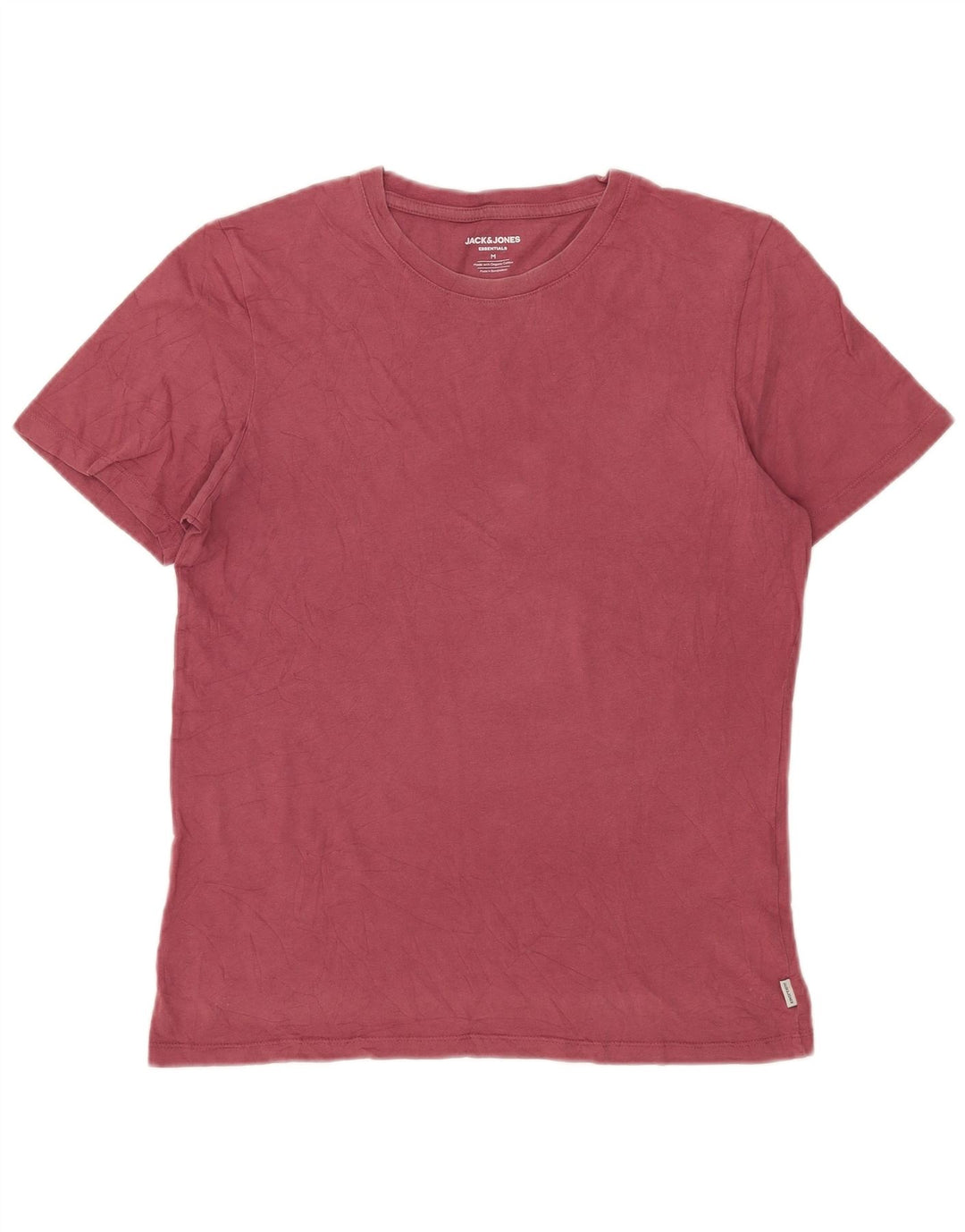 Jack & Jones Mens T-Shirt Top Medium Pink Cotton