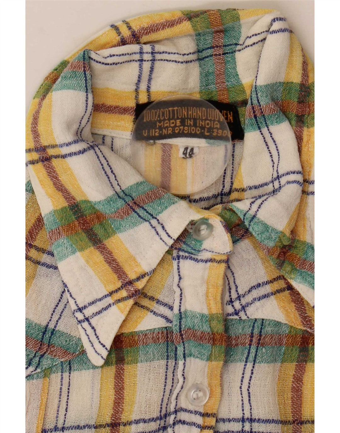 Vintage Womens Shirt IT 44 Medium Multicoloured Check Cotton