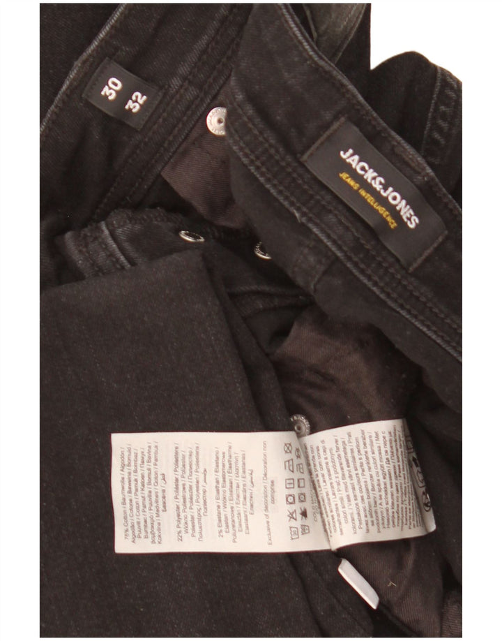Jack & Jones Mens Slim Jeans W30 L32 Black Cotton
