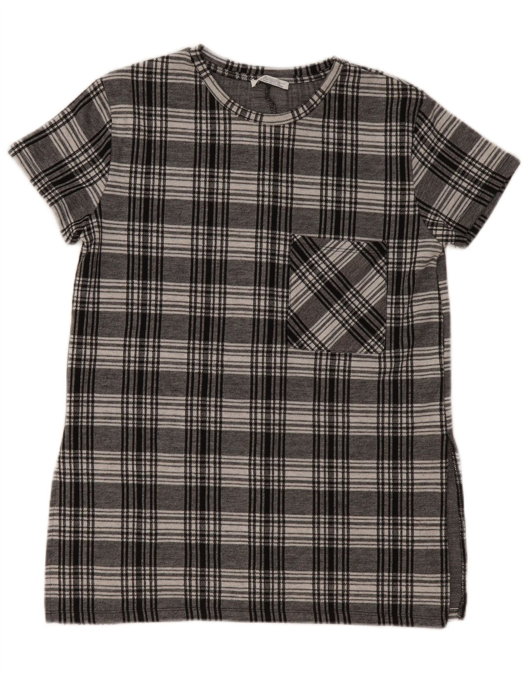 ZARA Womens Trafaluc Tunic Top UK 10 Small Grey Check