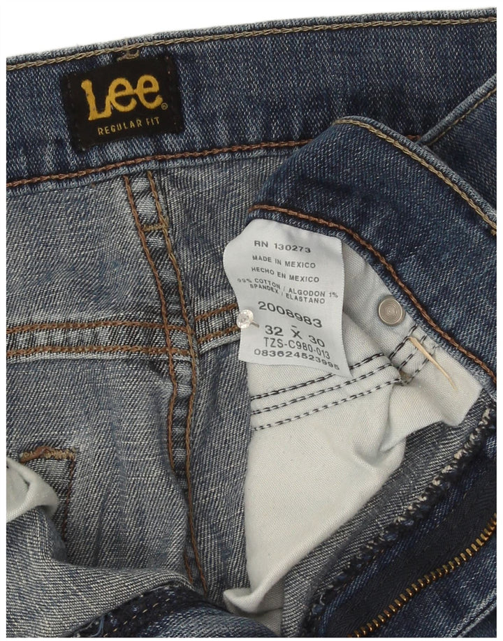 Lee Mens Straight Jeans W32 L30 Navy Blue Cotton