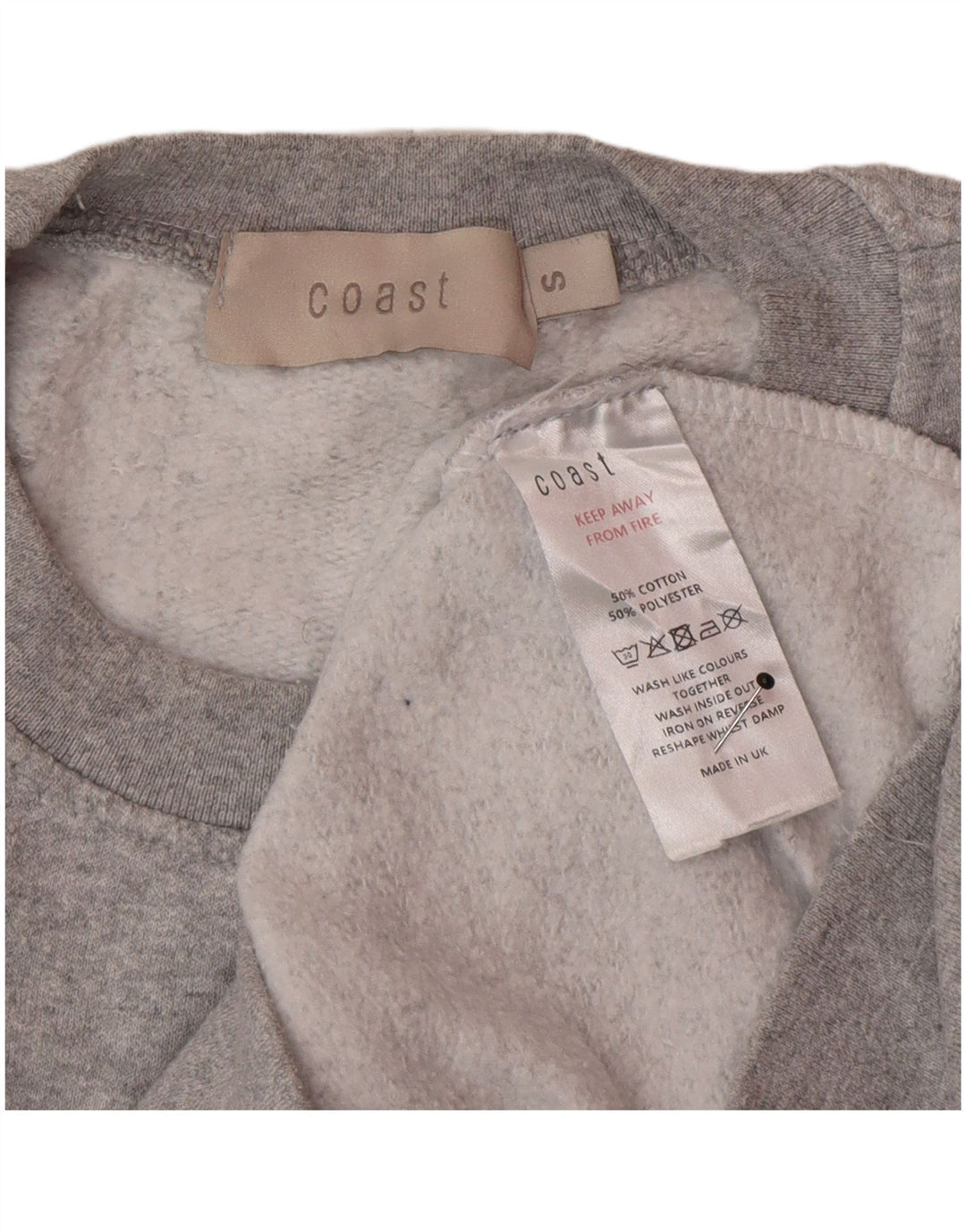 Coast Mens Tokyo Graphic Sweatshirt Jumper Small Grey Flecked Cotton