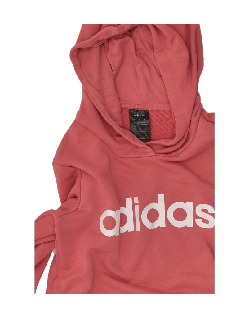 ADIDAS Womens Graphic Hoodie Jumper UK 4/6 XS  Pink Cotton | Vintage Adidas | Thrift | Second-Hand Adidas | Used Clothing | Messina Hembry 