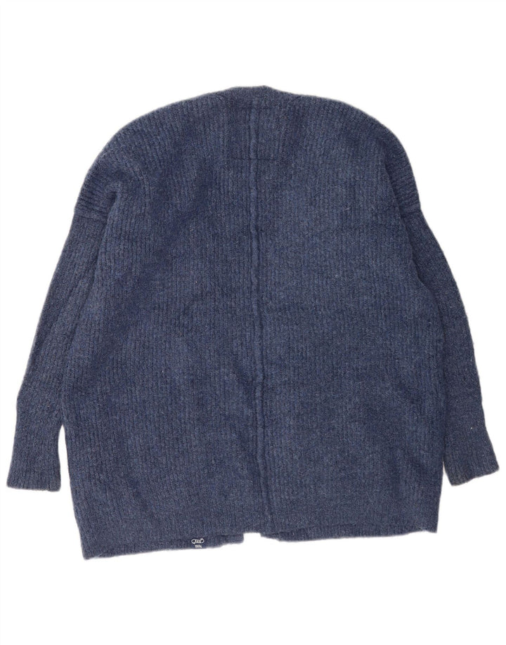 Superdry Womens Oversized Cardigan Sweater UK 10 Small Blue Acrylic