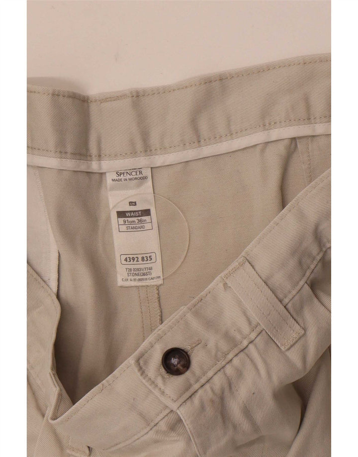 Marks & Spencer Mens Pegged Chino Shorts W36 Large Off White Cotton
