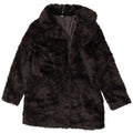 Marks & Spencer Womens Faux Fur Jacket UK 12 Medium Black Modacryl