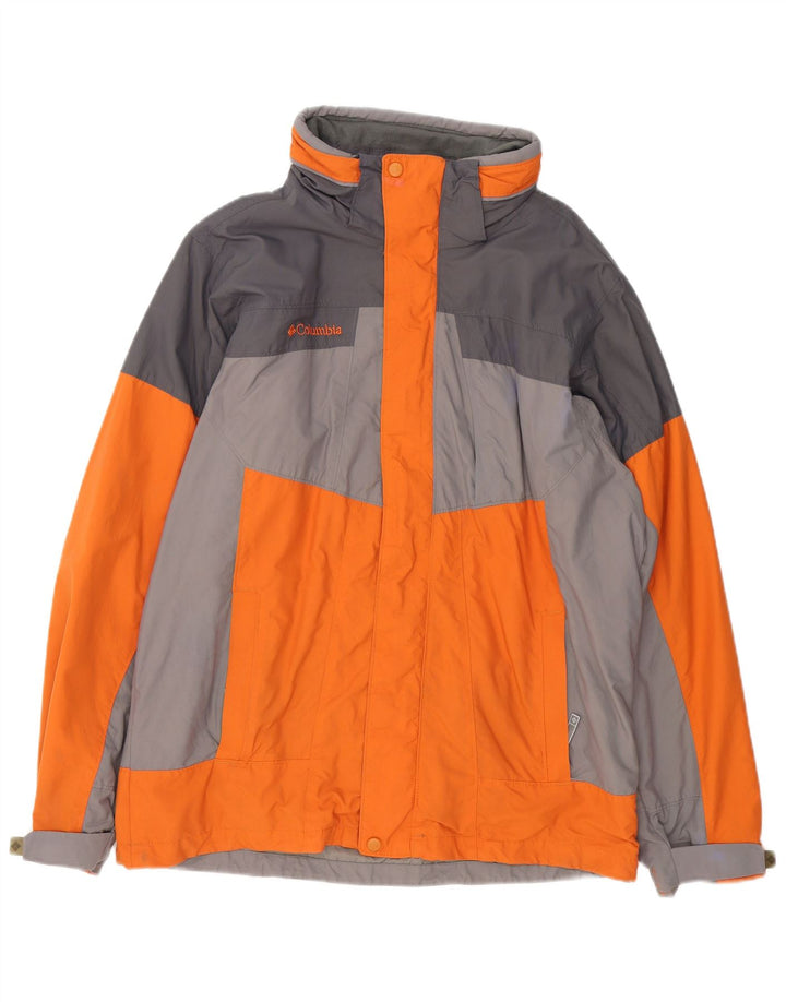 Columbia Mens Bugaboo Loose Fit Ski Jacket UK 38 Medium Orange Colourblock