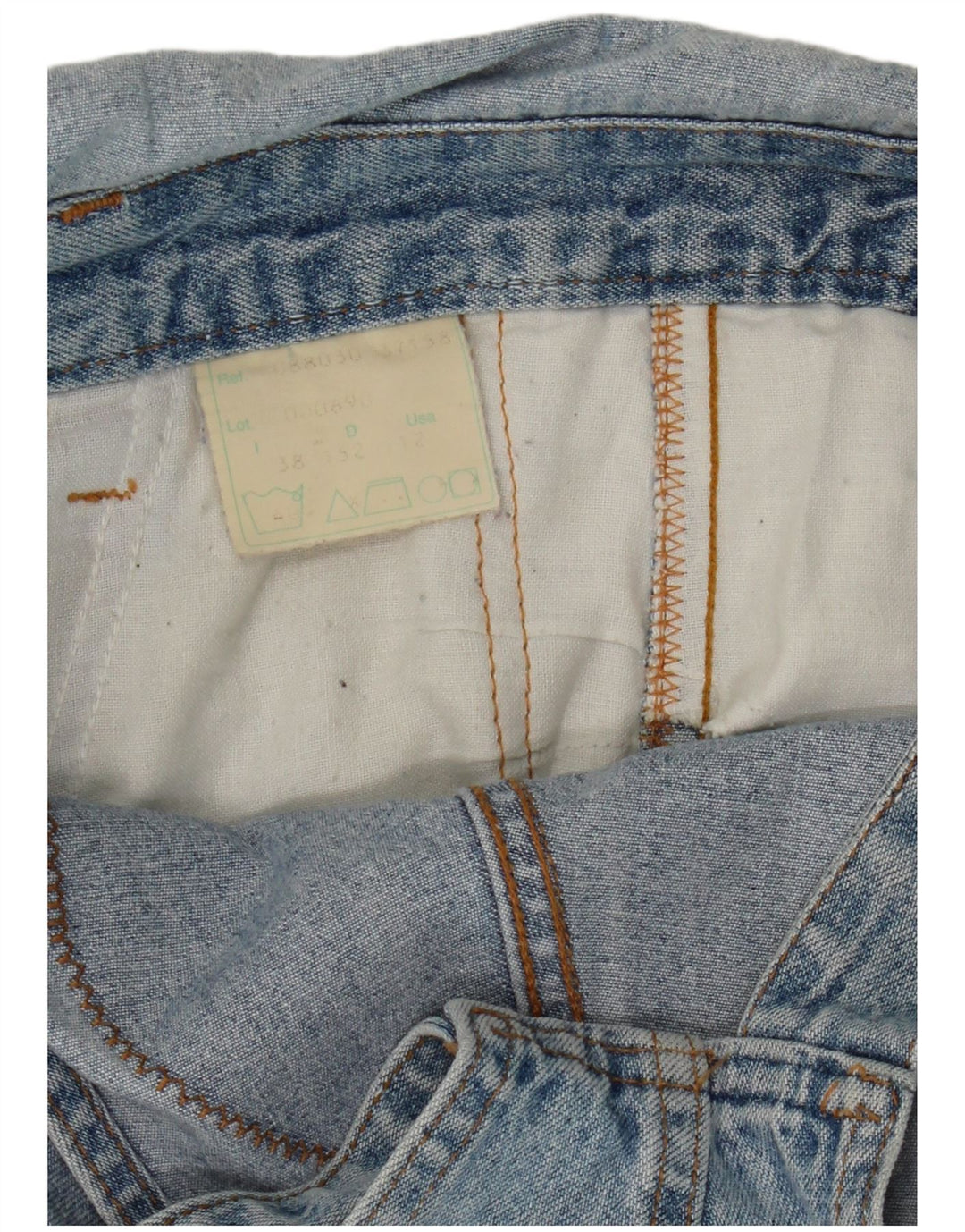 Vintage Womens Graphic Dungarees Straight Jeans EU 38 Medium  Blue Cotton