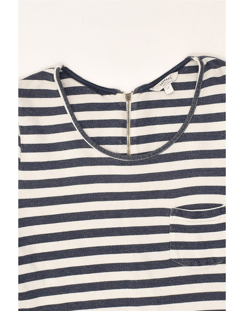 FAT FACE Womens T-Shirt Dress UK 12 Medium  Navy Blue Striped Cotton | Vintage Fat Face | Thrift | Second-Hand Fat Face | Used Clothing | Messina Hembry 