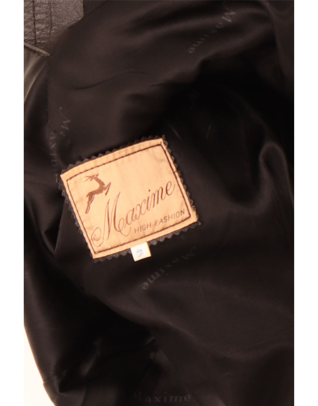 Maxime Womens Leather Coat IT 48 XL Black