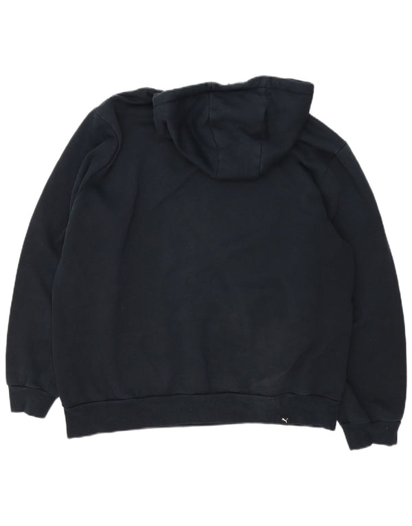 Puma Mens Graphic Hoodie Jumper Large Black Cotton