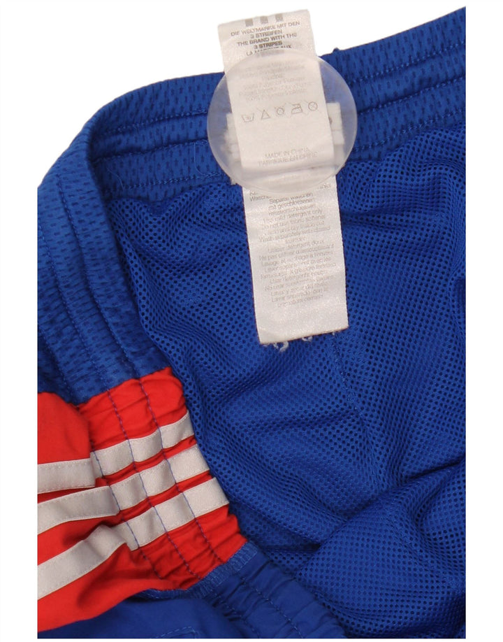 Adidas Mens Tracksuit Trousers Joggers Medium Blue Colourblock Polyester