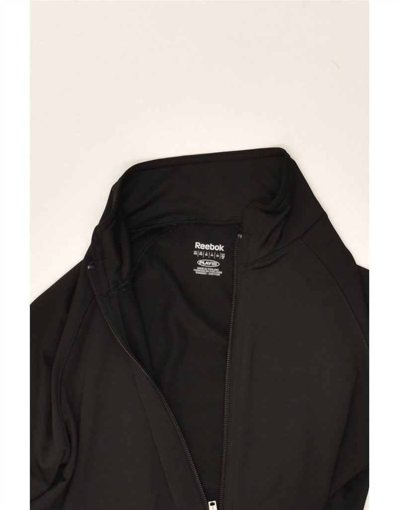 REEBOK Womens Tracksuit Top Jacket UK 6 XS Black Polyester | Vintage Reebok | Thrift | Second-Hand Reebok | Used Clothing | Messina Hembry 