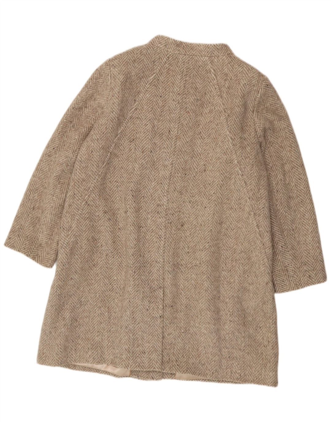 JACQUES VERT Womens Overcoat UK 20 XL Grey Herringbone Wool