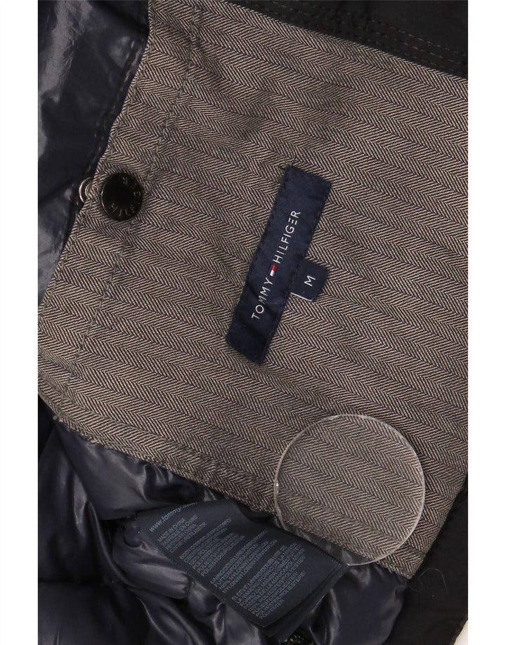Tommy Hilfiger Mens Hooded Padded Coat UK 38 Medium Black Polyester